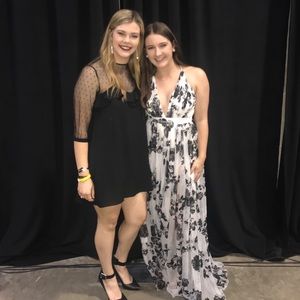 Black and White Floral Gown